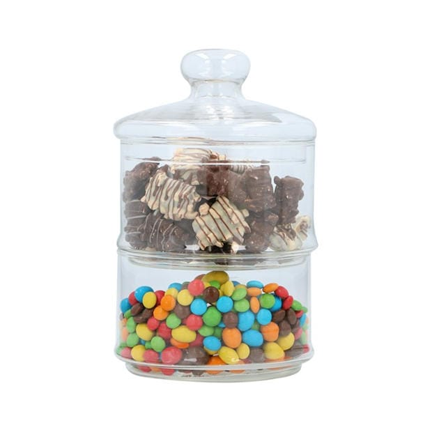 Multi - Alpina - ALPINA Glass Storage Jar 2-Tier O16x28cm