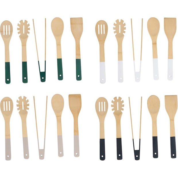 Wooden - Alpina - ALPINA Cooking Utensils Bamboo Set 30cm