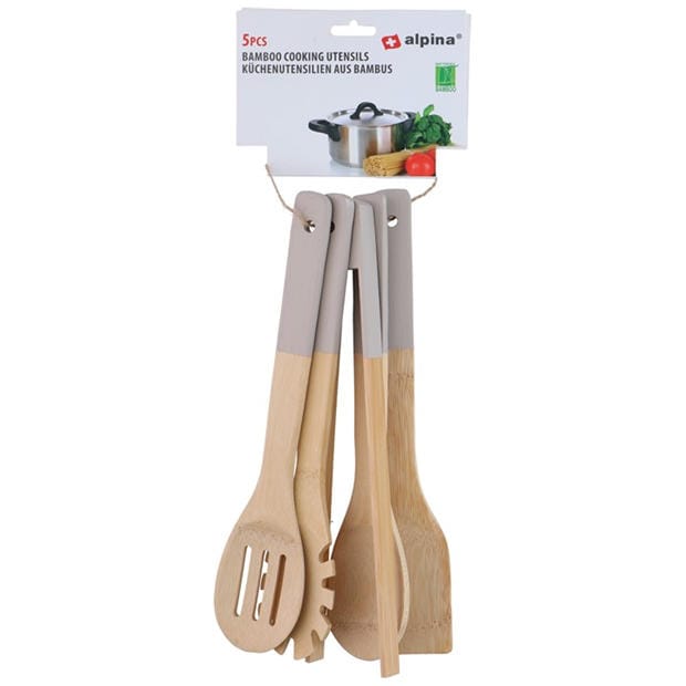 Wooden - Alpina - ALPINA Cooking Utensils Bamboo Set 30cm