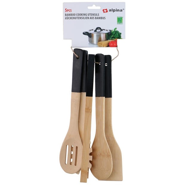 Wooden - Alpina - ALPINA Cooking Utensils Bamboo Set 30cm