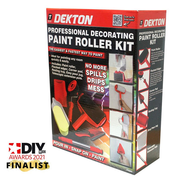 Red & Black - Dekton - Dekton Paint Roller Kit with Extension Pole