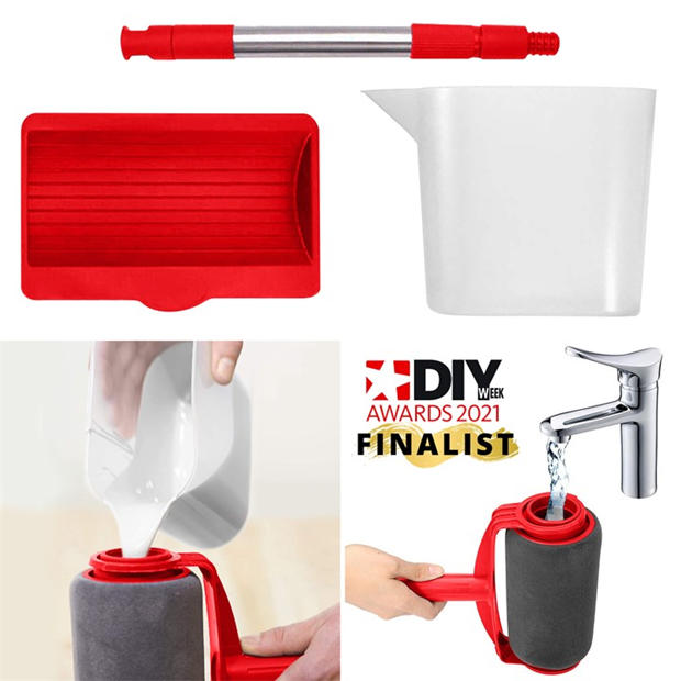 Red & Black - Dekton - Dekton Paint Roller Kit with Extension Pole