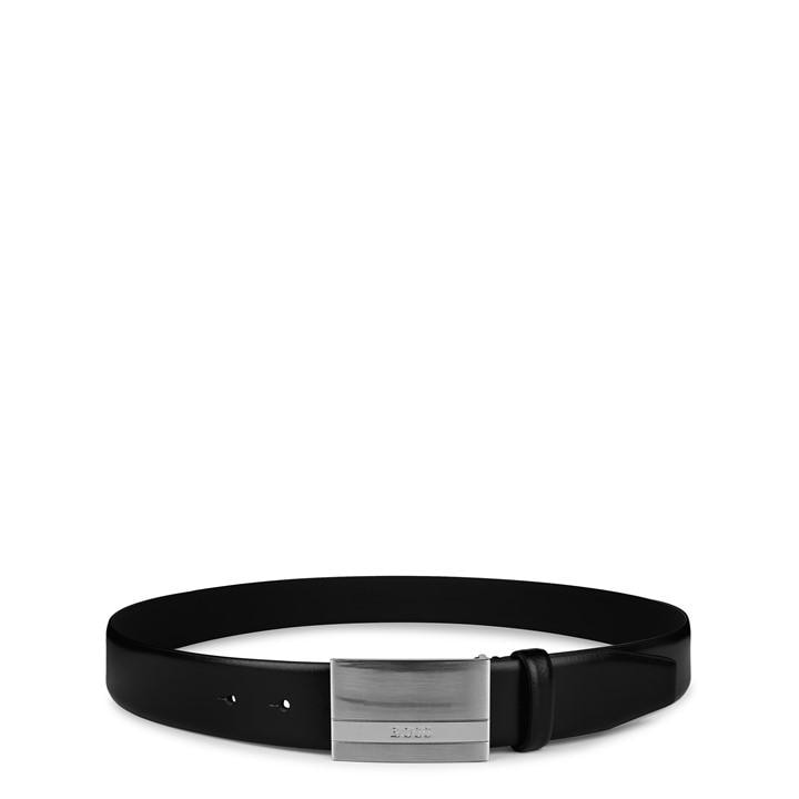 Boss Men's Silver Baxton Brushed Metal Plaque Belt in Size L, Sports Direct