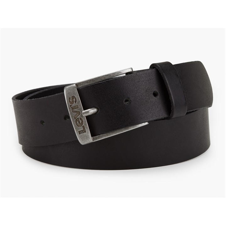 Levis Men's Black New Duncan Leather Belt in Size 80, Sports Direct