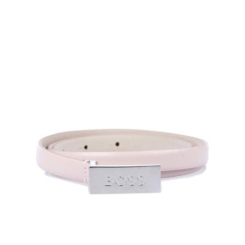 Boss - Women's Brass Plaque Logo Leather Belt