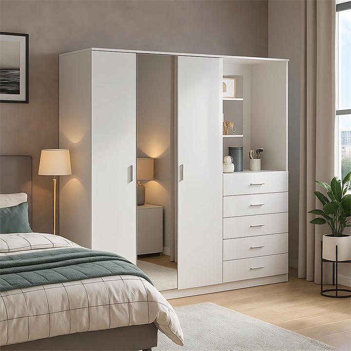 Jack Wills  White Carlton High Gloss Mirror Combi Unit, Sports Direct