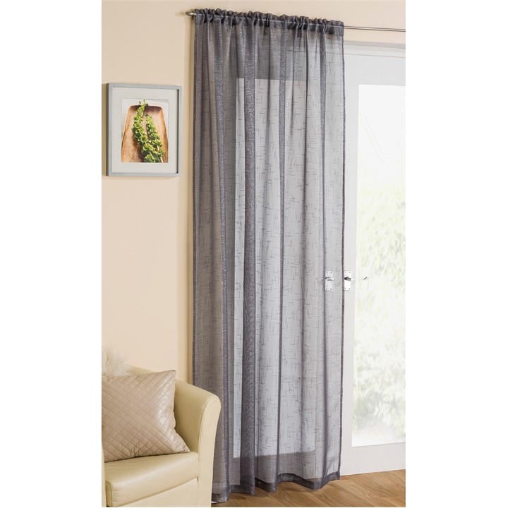 Tyrone Textiles  Grey Casablanca Sheer Panel in Size 138x137cm, Sports Direct