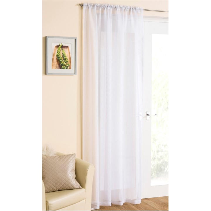 Tyrone Textiles  White Casablanca Sheer Panel in Size 138x122cm, Sports Direct