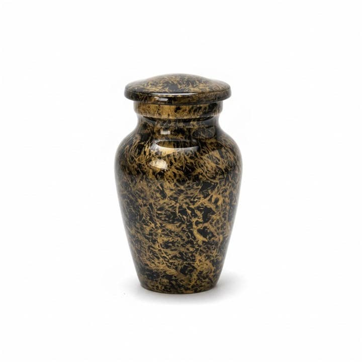 Star  Green Small Cremation Keepsake Vibrant Swirling Metallic Gold Black Blue Glossy Urn, Sports Direct