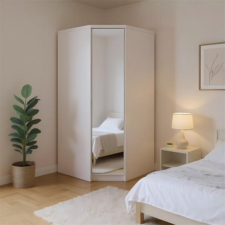 Jack Wills  White Corner Wardrobe With Mirror, Sports Direct