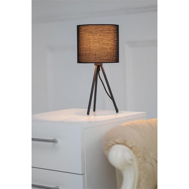 K Living  Black Small Tripod Table Lamp, Sports Direct