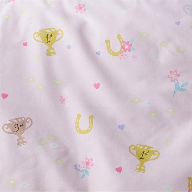 Pink - Catherine Lansfield Kids - Happy Horses Flat and Fitted Sheets