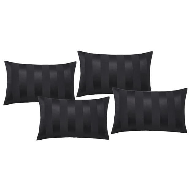 Black - Catherine Lansfield - Soft Satin Stripe Pillowcases