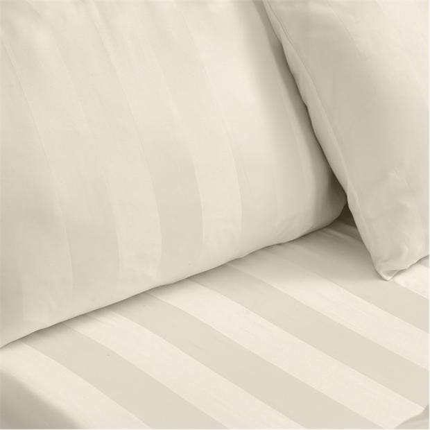 Cream - Catherine Lansfield - Soft Satin Stripe Pillowcases