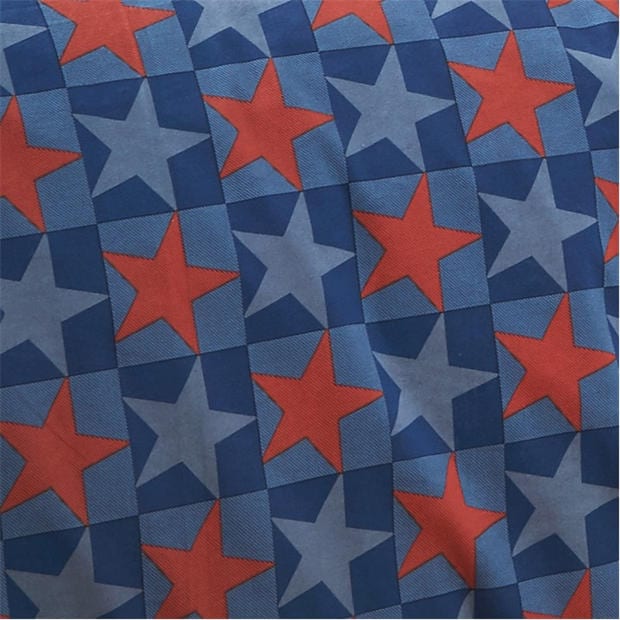 Blue - Catherine Lansfield Kids - Stars And Check Flat Fitted Sheets
