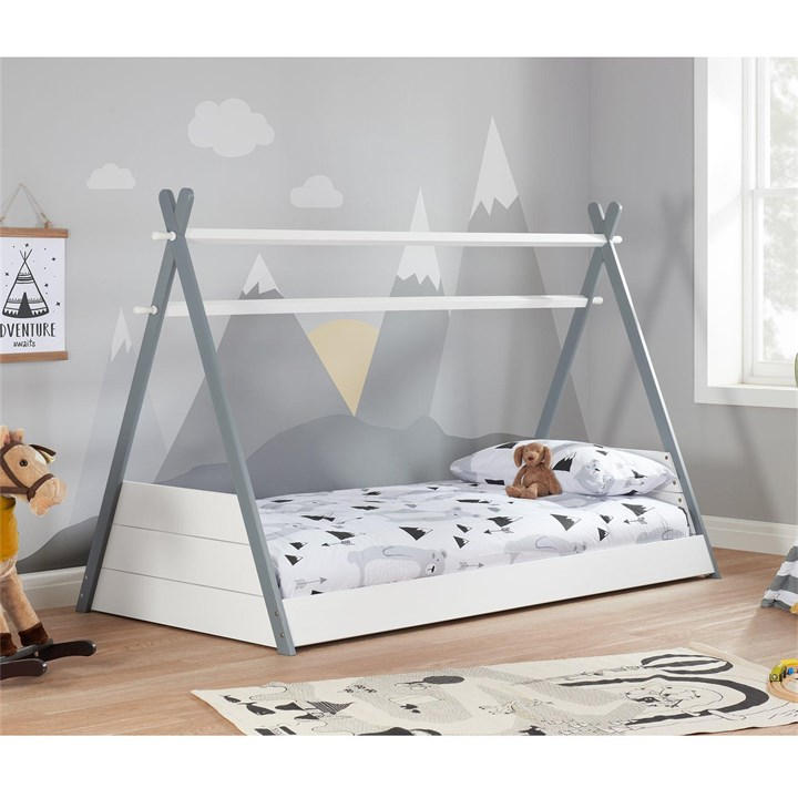 Birlea  White Teepee Bed & Grey in Size Single, Sports Direct