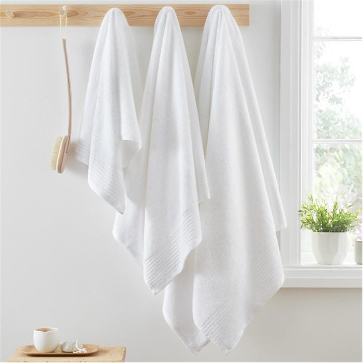 Jack Wills  White 600Gsm Pure Egyptian Cotton Towel in Size Bath Towel, Sports Direct