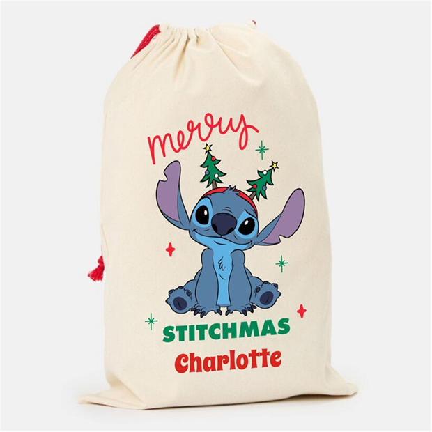 Stitch - The Spirit Of Christmas - Personalised Christmas Disney Character Sack