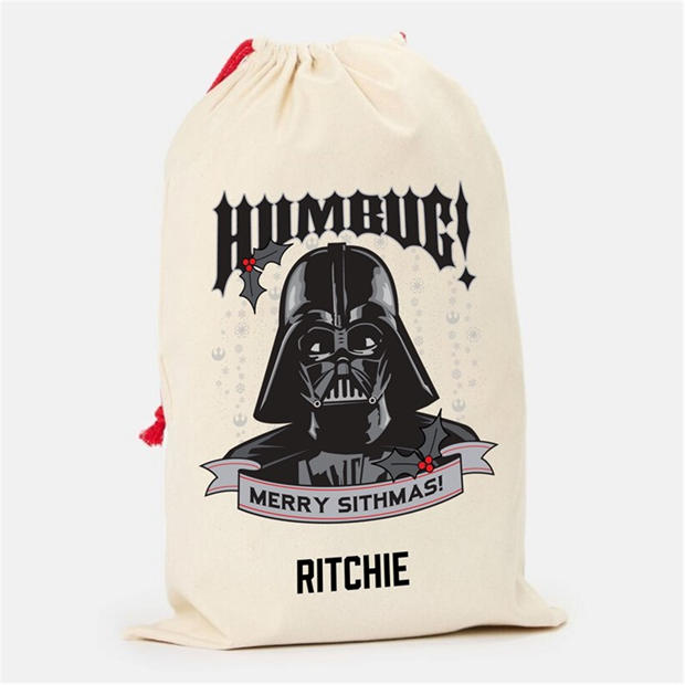 Star Wars Darth Vader Humbug - The Spirit Of Christmas - Personalised Christmas Disney Character Sack