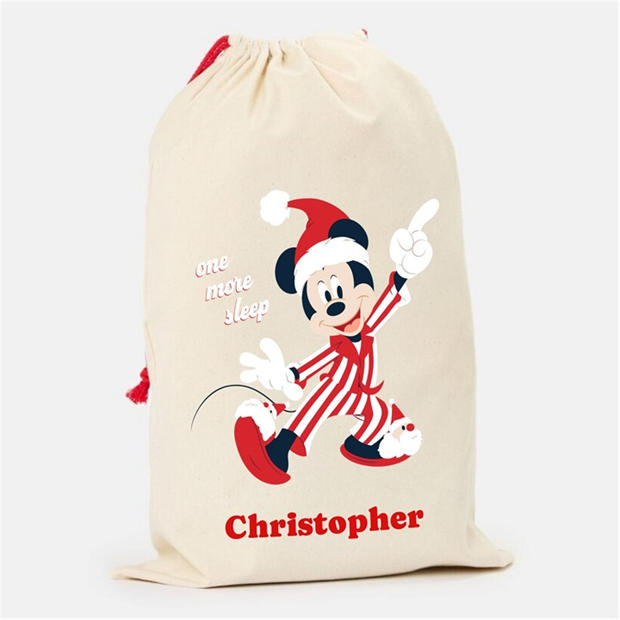 Mickey Mouse - The Spirit Of Christmas - Personalised Christmas Disney Character Sack