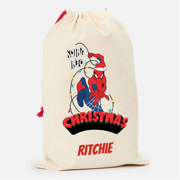 Spiderman - The Spirit Of Christmas - Personalised Christmas Disney Character Sack