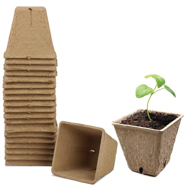 Brown - Dekton - Dekton Square Paper Plant Pots