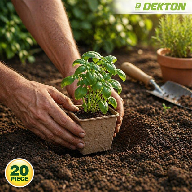 Brown - Dekton - Dekton Square Paper Plant Pots