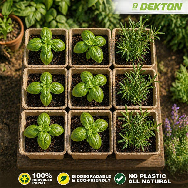 Brown - Dekton - Dekton Square Paper Plant Pots