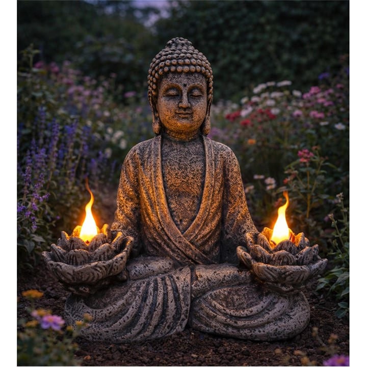 Linea  Grey Solar Buddha Ornament 63, Sports Direct