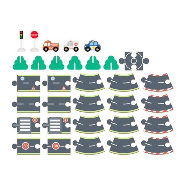 Multi - Tooky Toy - City Road Set
