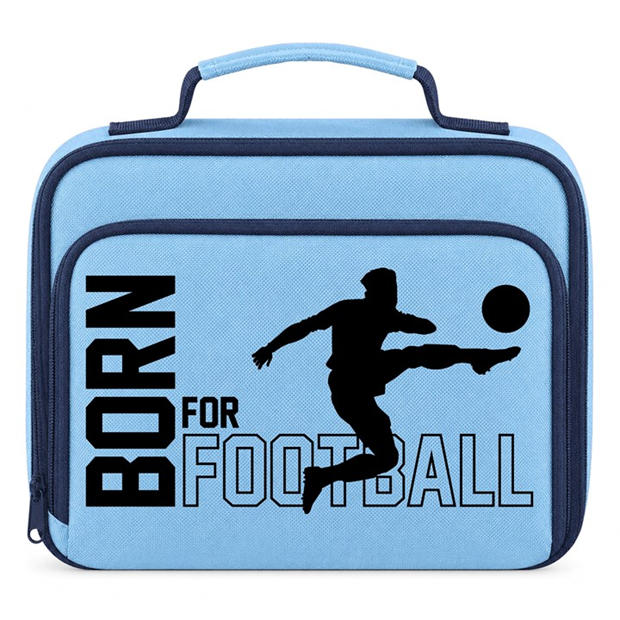 Born For Football Cyan - AWD - Printed Sports Lunch Box Football Rugby Basketball