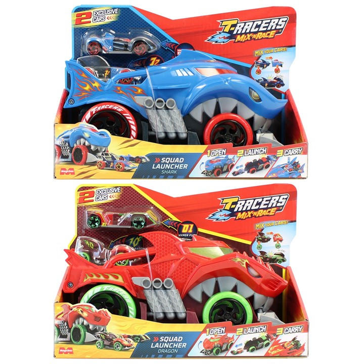 T-Racers  Kids  Mix N Race Squad Launcher Dragon & Shark, Sports Direct