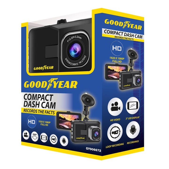 Goodyear  Black Compact Dash Cam, Sports Direct