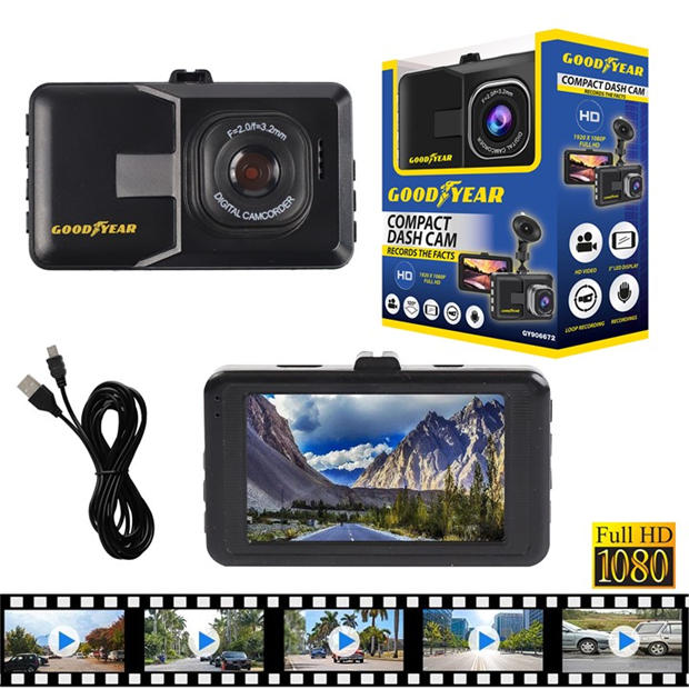 Black - Goodyear - Compact Dash Cam