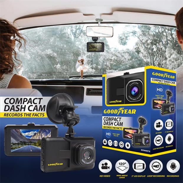 Black - Goodyear - Compact Dash Cam
