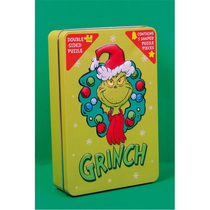 The Grinch  Green Double Sided Puzzle In Tin, Sports Direct
