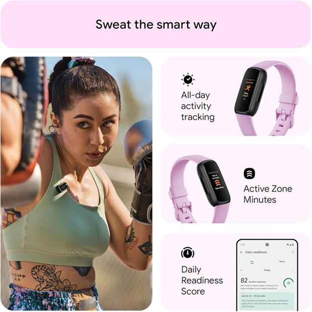 Black - Fitbit - Inspire 3 Black/ Lilac Bliss