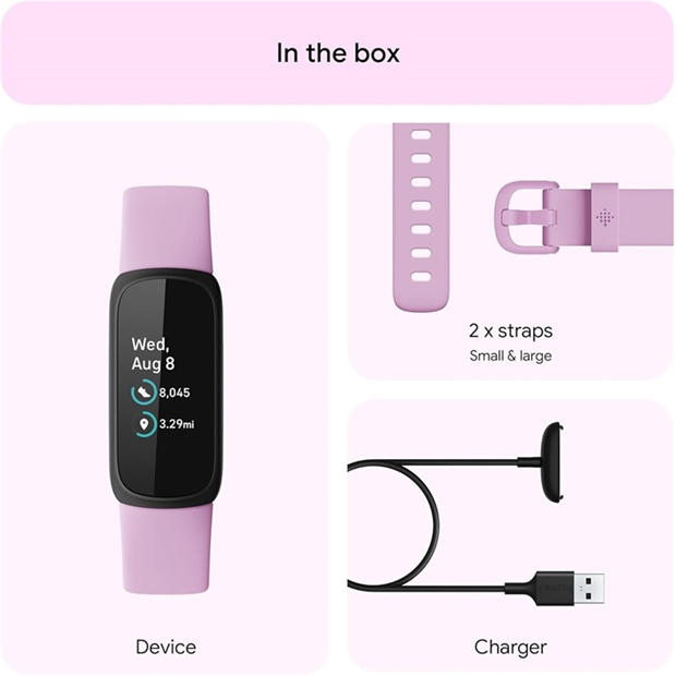 Black - Fitbit - Inspire 3 Black/ Lilac Bliss
