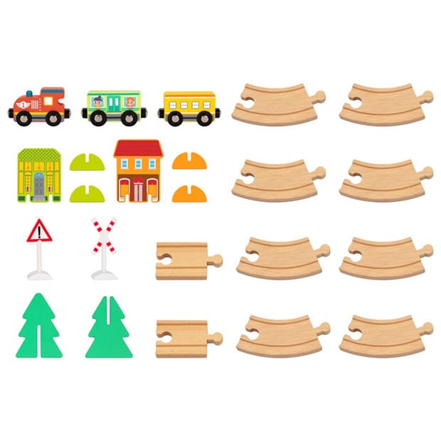 Multi - Tooky Toy - Train Set - Town