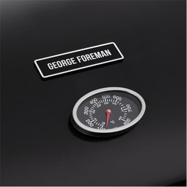 Black - George Foreman - George Foreman 4 Burner BBQ with sideplate