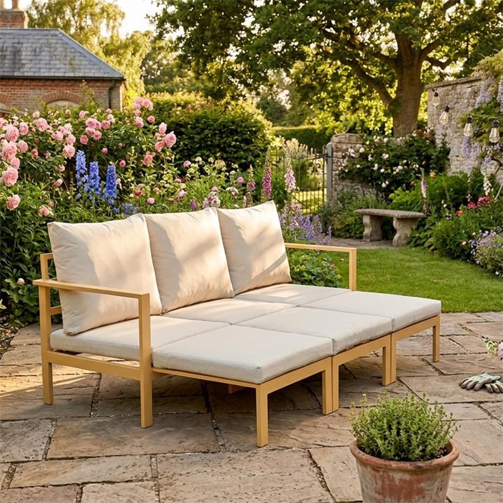Linea Extendable Garden Sofa Set Black - Image 2