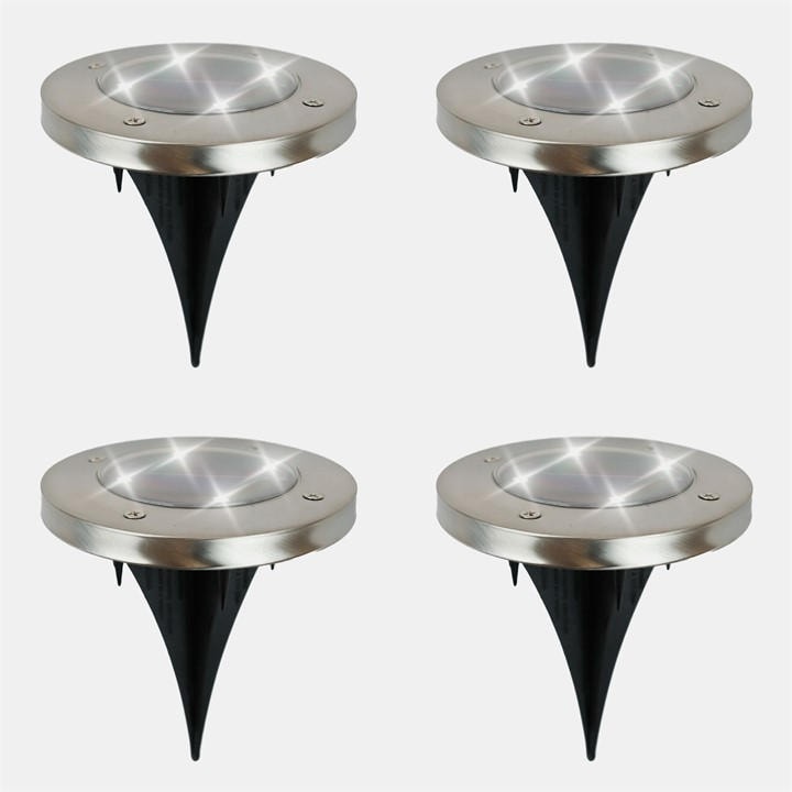 Streetwize   Solar Stainless Steel Deck Lights 4-Pack, Sports Direct
