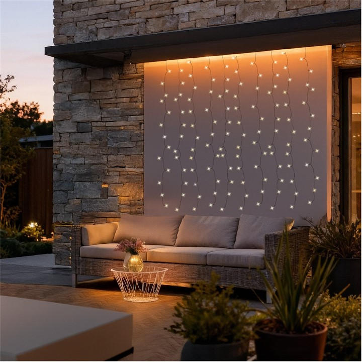 Streetwize   Solar Powered Warm White Led Curtain Lights, Sports Direct