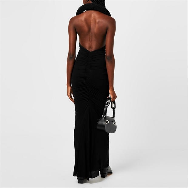 Black - OFF WHITE - Women's VI Tube Viscose Sleeveless Maxi Dress