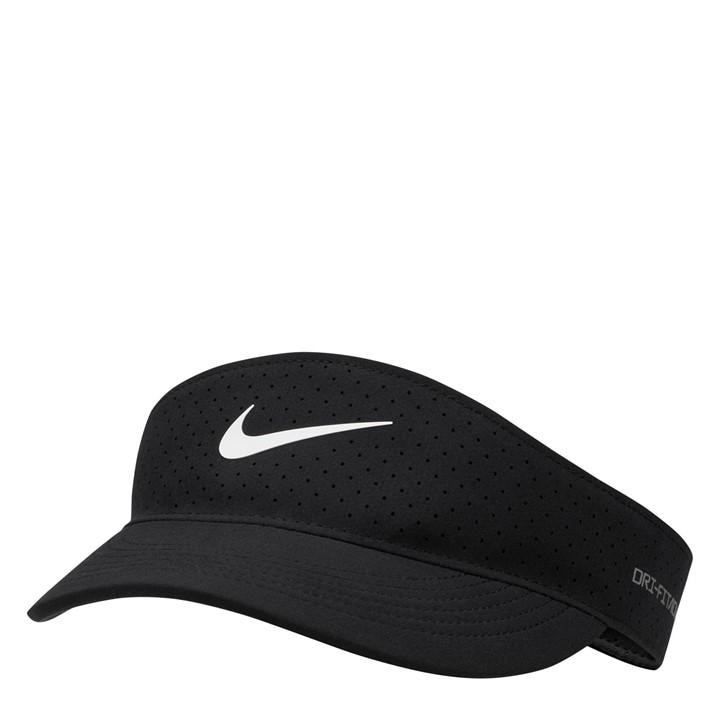 Nike  Black Dri-Fit Adv Ace Tennis Visor in Size M - L, Sports Direct