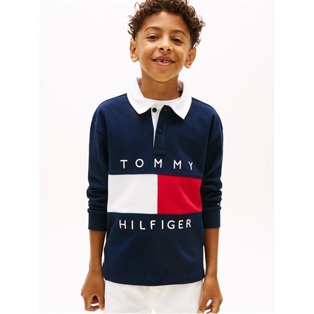 Night Navy C1G - Tommy Hilfiger - Kids' Heritage Long Sleeve Polo Shirt