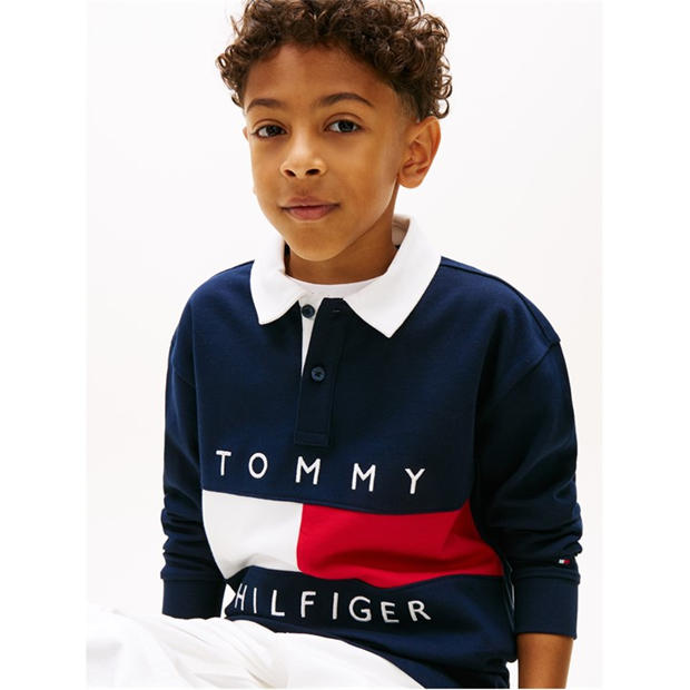 Night Navy C1G - Tommy Hilfiger - Kids' Heritage Long Sleeve Polo Shirt