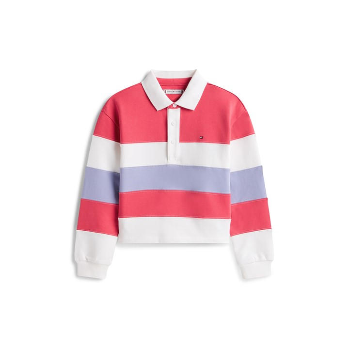Tommy Hilfiger Girls Pink Tommy Clrblk Ls Polo Jn62