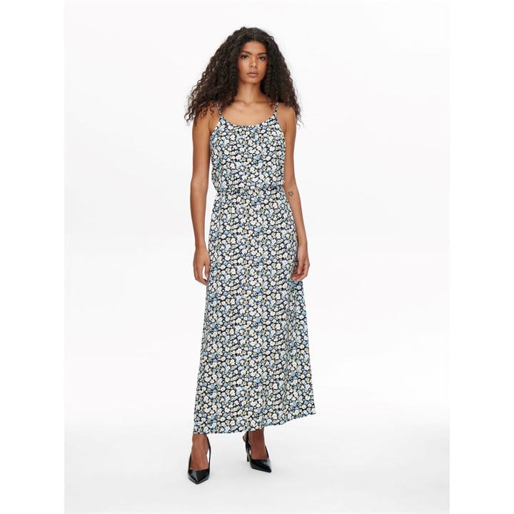 Only Women's Blue Printed Maxi Dress. in Size 10, Sports Direct