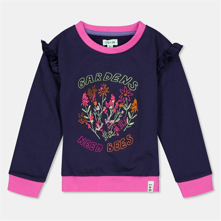 Lilly And Sid Girls Blue Kids' Crew Sweatshirt in Size 0 - 6 Months, Sports Direct